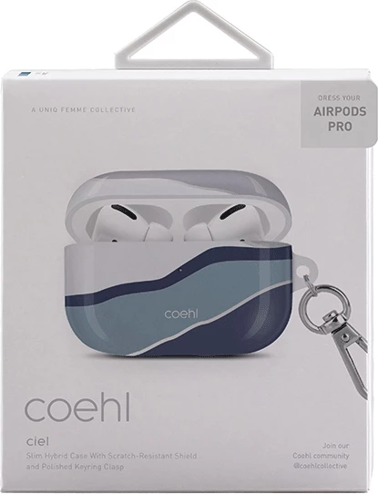 Ovitek za AirPods Pro UNIQ Coehl Ciel, z karabino, moder