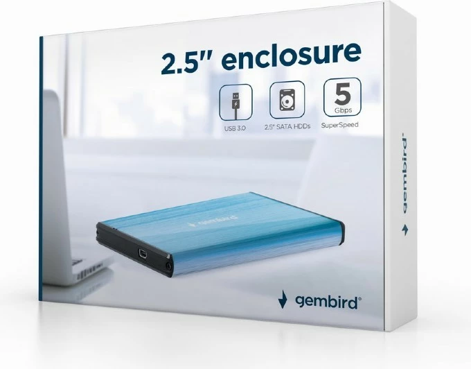 Zunanje ohišje za 2,5-palčne diske, USB 3.0, modro Gembird EE2-U3S-3-B