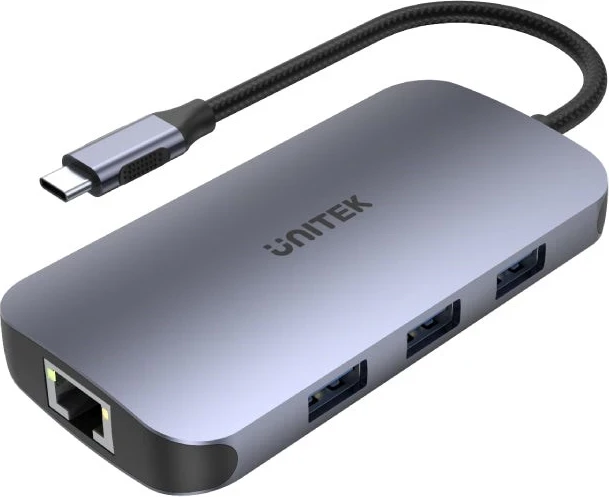 Vmesnik hub USB 3.0 SuperSpeed 5 Gb/s srebrn, UNITEK D1071A