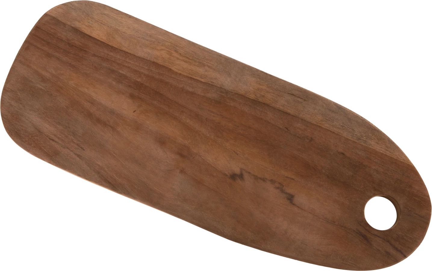 Deska za rezanje v podolgovati obliki FH4286 iz tikovine v naravni barvi z luknjo za obešanje 15x39x2Hcm