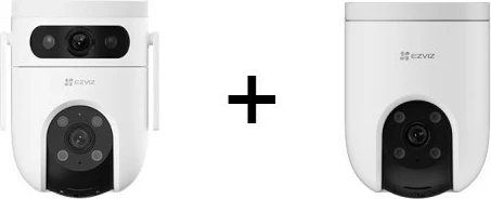 Komplet varnostnih kamer Ezviz H8c 4G 2K IP + H9C WiFi Rotating 2-v-1 (3MP+3MP), bela