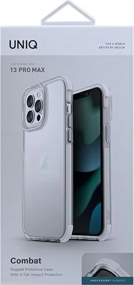 Ovitek za telefon UNIQ Combat za iPhone 13 Pro Max, bel