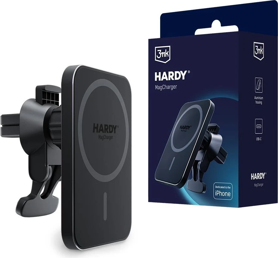 Brezžični magnetni polnilec 3MK, črn