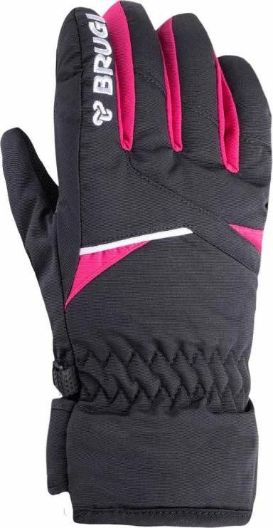 Otroške smučarske rokavice, Brugi, črne in rožnate
