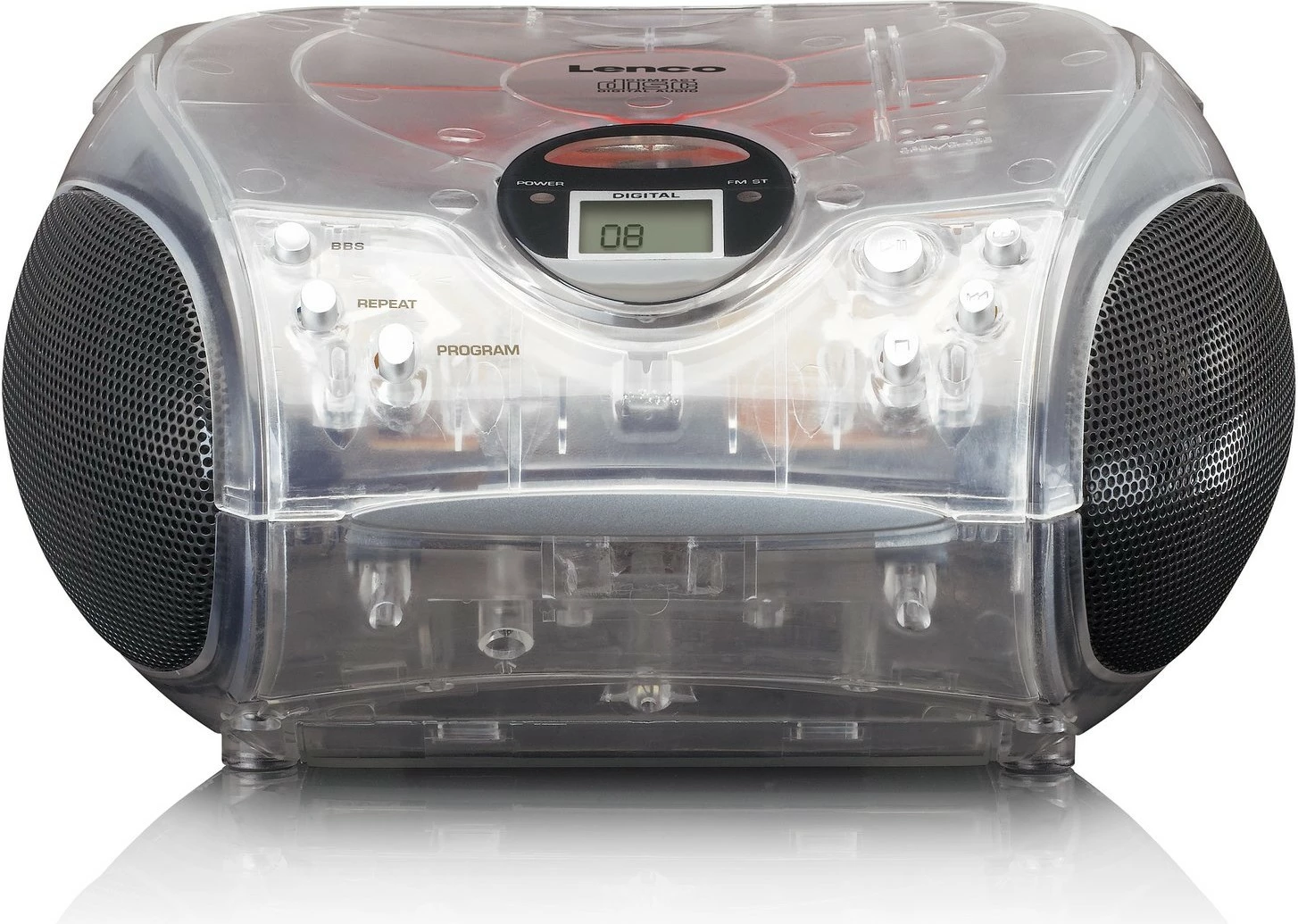 Prenosni radio, Bluetooth, CD, prozoren Lenco SCD-24 Prenosni radio, Bluetooth, CD, prozoren Lenco SCD-24