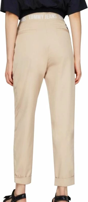 Tapered hlače s pliseji, ženske Tommy Hilfiger Tjw Shrs Pleated Tapered, krem