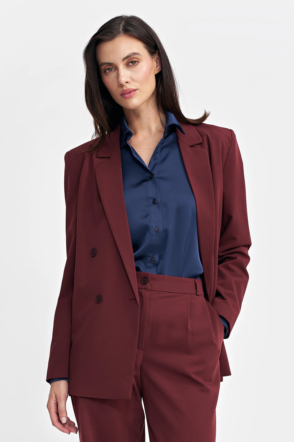 Oversize jakna za ženske Nife 202484, rdeča