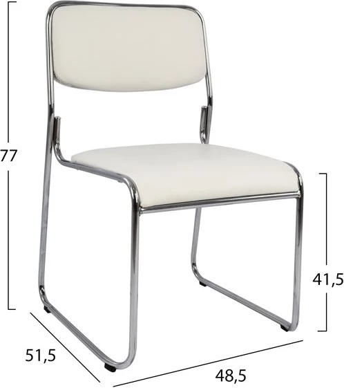 Konferenčni pisarniški stol FH1019.02 bele barve 48,5x51,5x77 cm