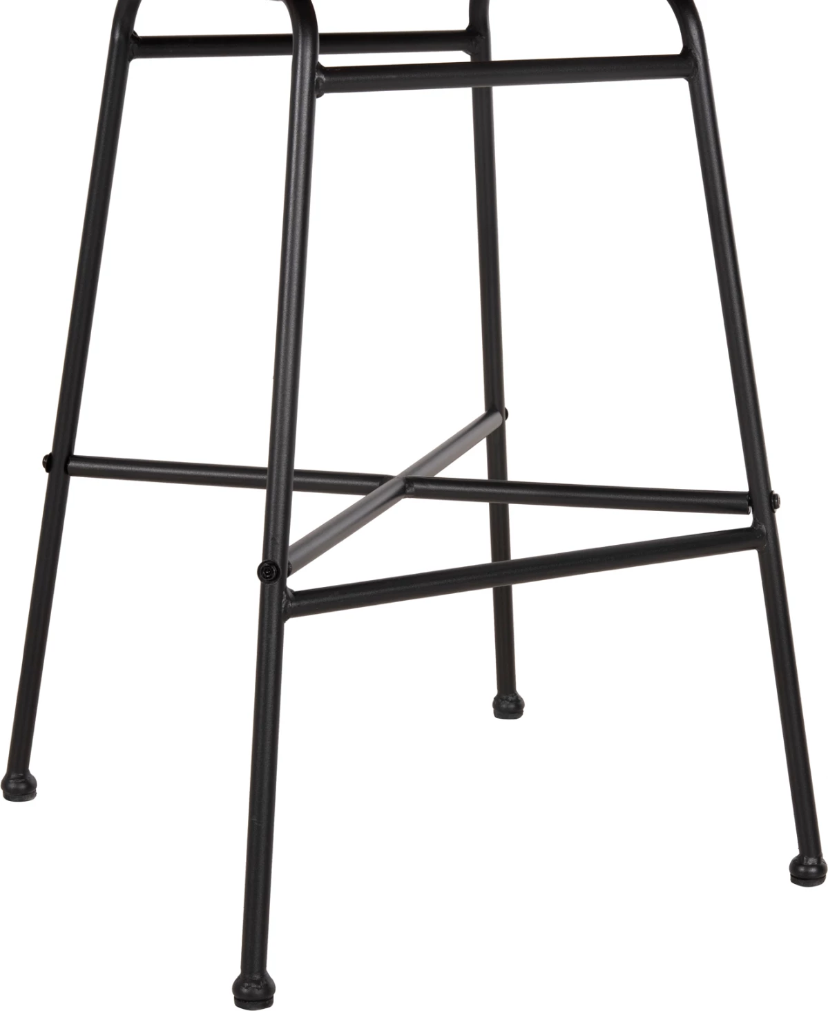 Barski stol srednje višine GERALD FH5707.11 kovina in blazina v črni barvi - pletenje v bež 47x47x101H cm