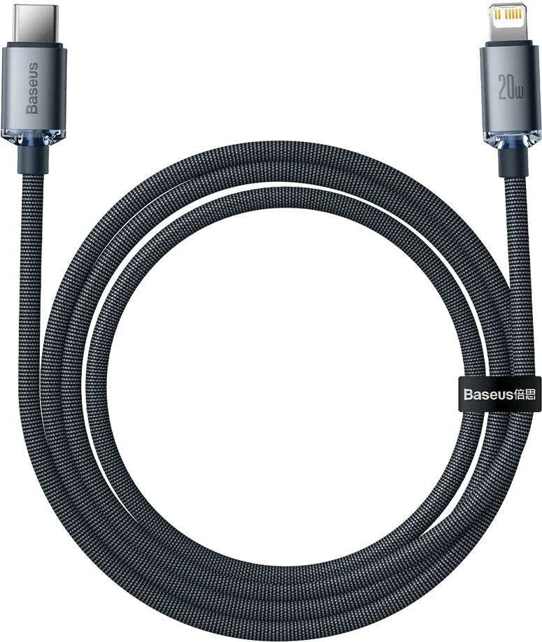 Kabel USB-C na Lightning, 1,2 m, 20 W, črn, Baseus CAJY000201