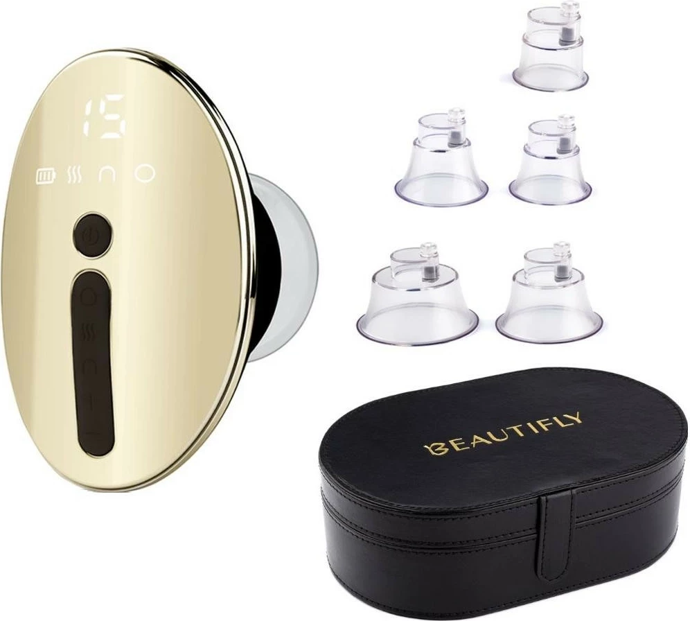 Masirni pripomoček za telo in obraz Beautifly Therm Body Revive, 10 stopenj intenzivnosti, 3 stopnje temperature, zlata