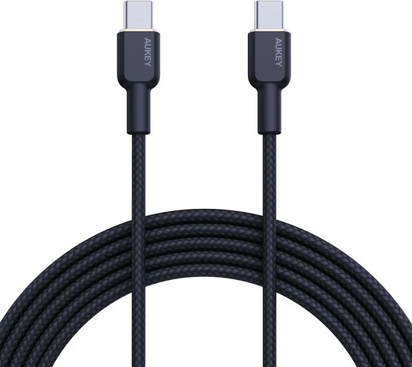 USB-C kabel AUKEY CB-NCC2, USB-C na USB-C, 1,8 m, 60W, najlon, črn