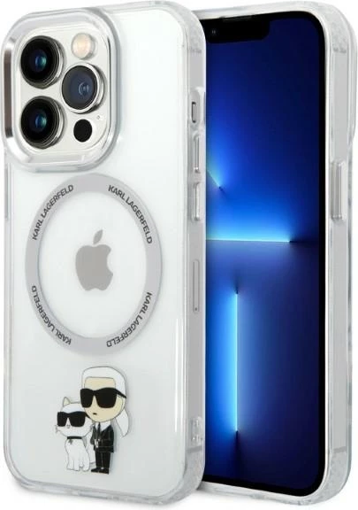 Prozoren ovitek Karl Lagerfeld Karl&Choupette MagSafe za iPhone 14 Pro