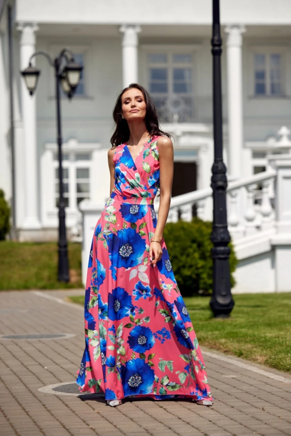 Obleka z motivom cvetja Roco Fashion 181650, večbarvna