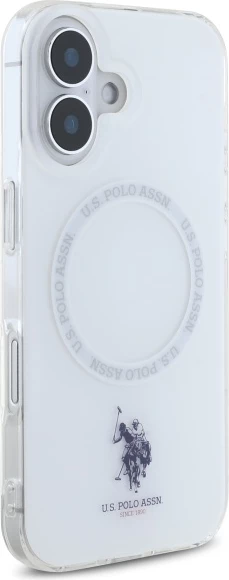 Ovitek IML Ring MagSafe za iPhone 16, U.S. Polo Assn., bel