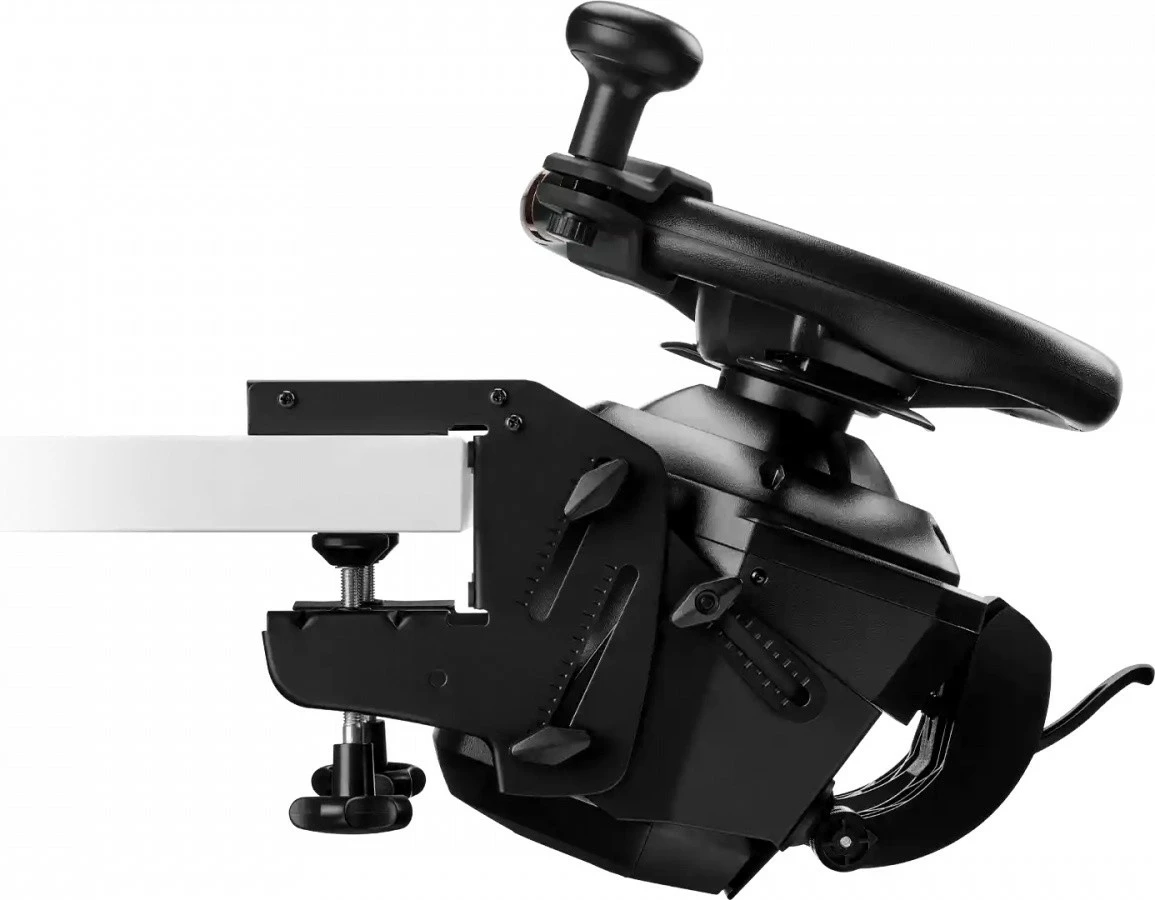 Volan z dodatki Thrustmaster T128 SimTask Pack, s pedali in montažo, za PC/Xbox, črn