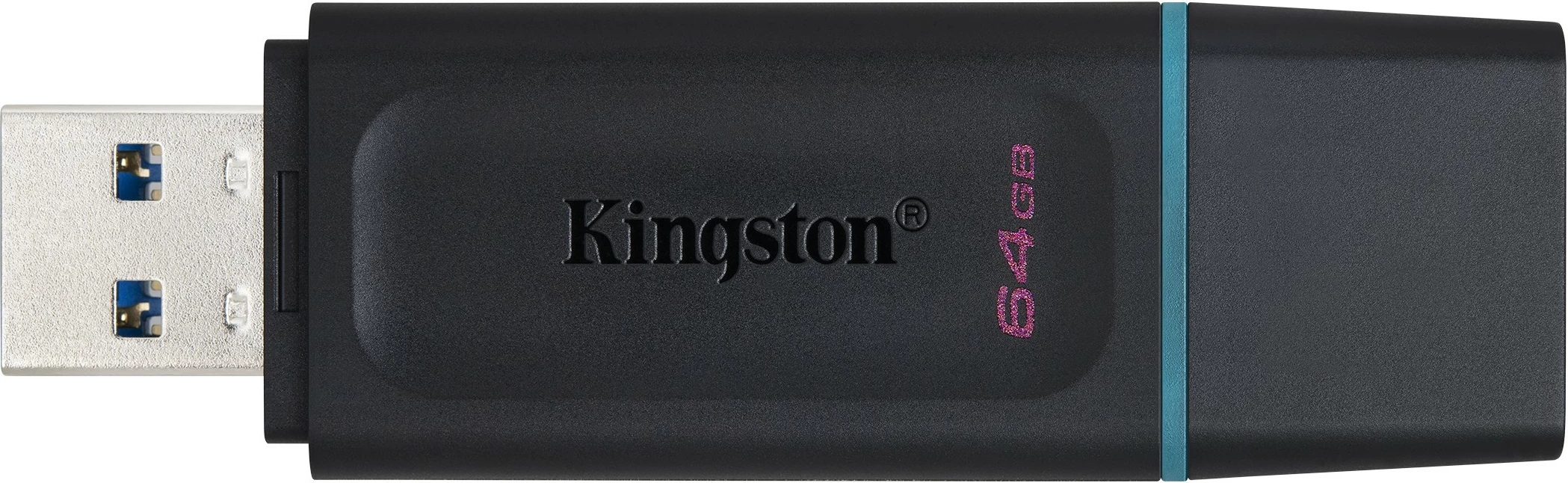 USB 3.2 ključek za shranjevanje 64 GB, USB Type-A, črn, turkizen — Kingston DataTraveler Exodia