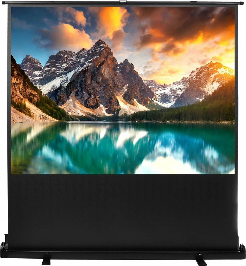 Prenosni zaslon za projektor, Maclean MC-211, 100 inč, 4:3, talni, črn