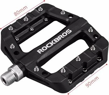 Pedala za kolo najlon, Rockbros 2017-12CBK, črne, set 2 kosa