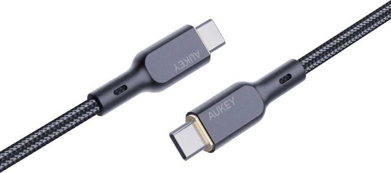 Kabel USB-C na USB-C, 1,8 m, 100 W, Kevlar, črn — AUKEY CB-KCC102