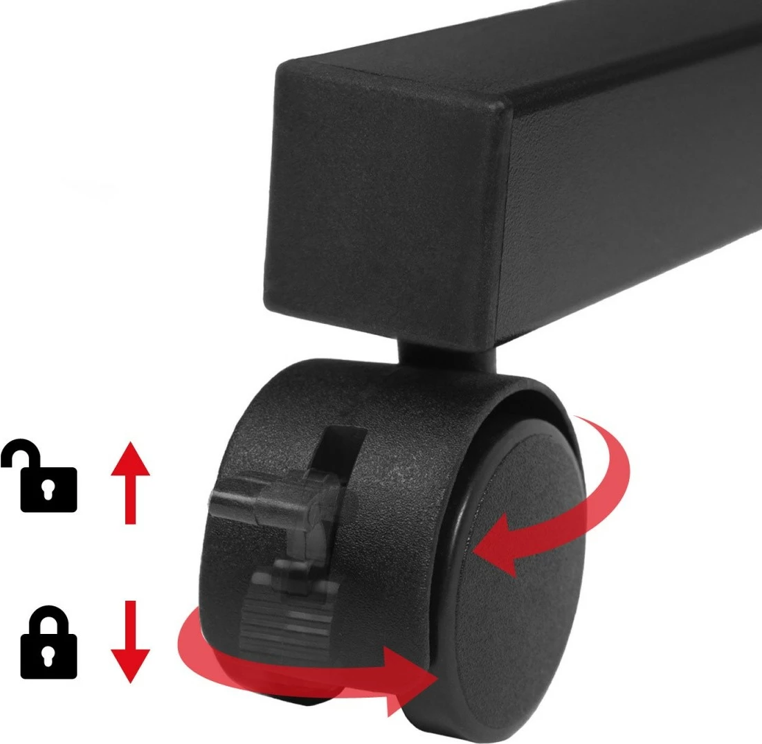 Mobilna miza z nastavljivo višino Maclean MC-124 B, 80x60 cm, višina 67–115 cm, nosilnost max 50 kg, črna