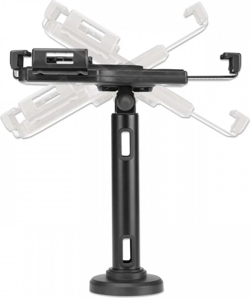 Stojalo za tablico 7,9–10,5 palca, z ključavnico in varnostno vrvico, namizno/stensko, črno Manhattan 462112