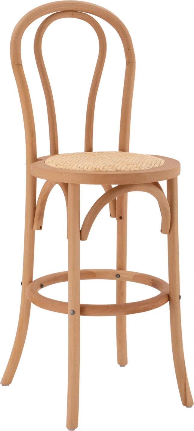 Leseni barski stol iz bukovega lesa v naravni barvi z blazino 41x47x108 FH8749.01