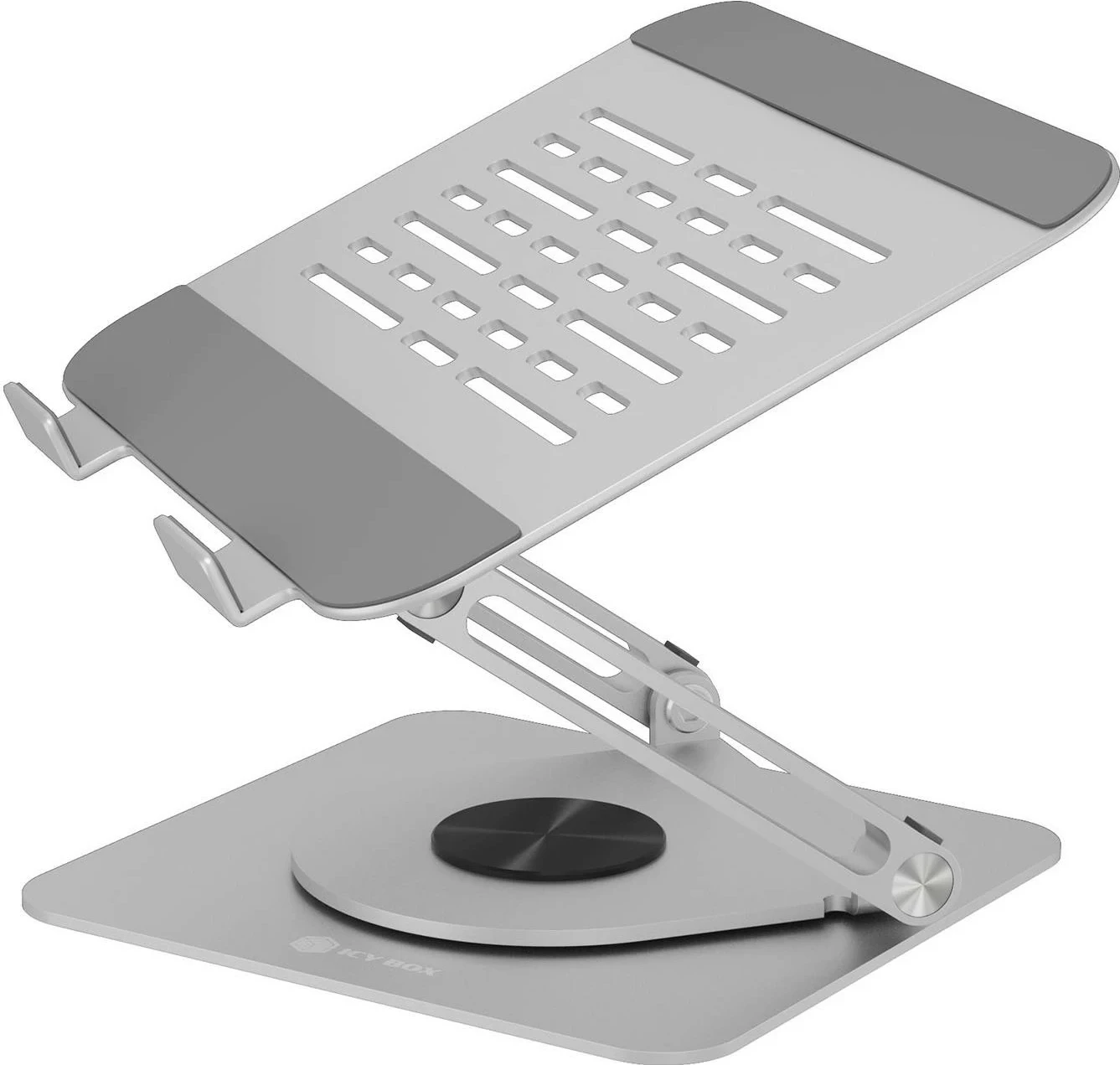 Namizni nosilec za monitor, ICY Box IB-NH300-R, aluminij, za zaslone do 17", srebrne barve