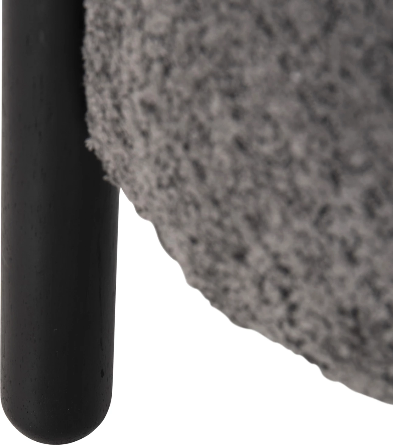 Okrogli stol EWAN FH9596.01 iz sive boucle tkanine s črnimi kovinskimi nogami Φ45x36Hcm