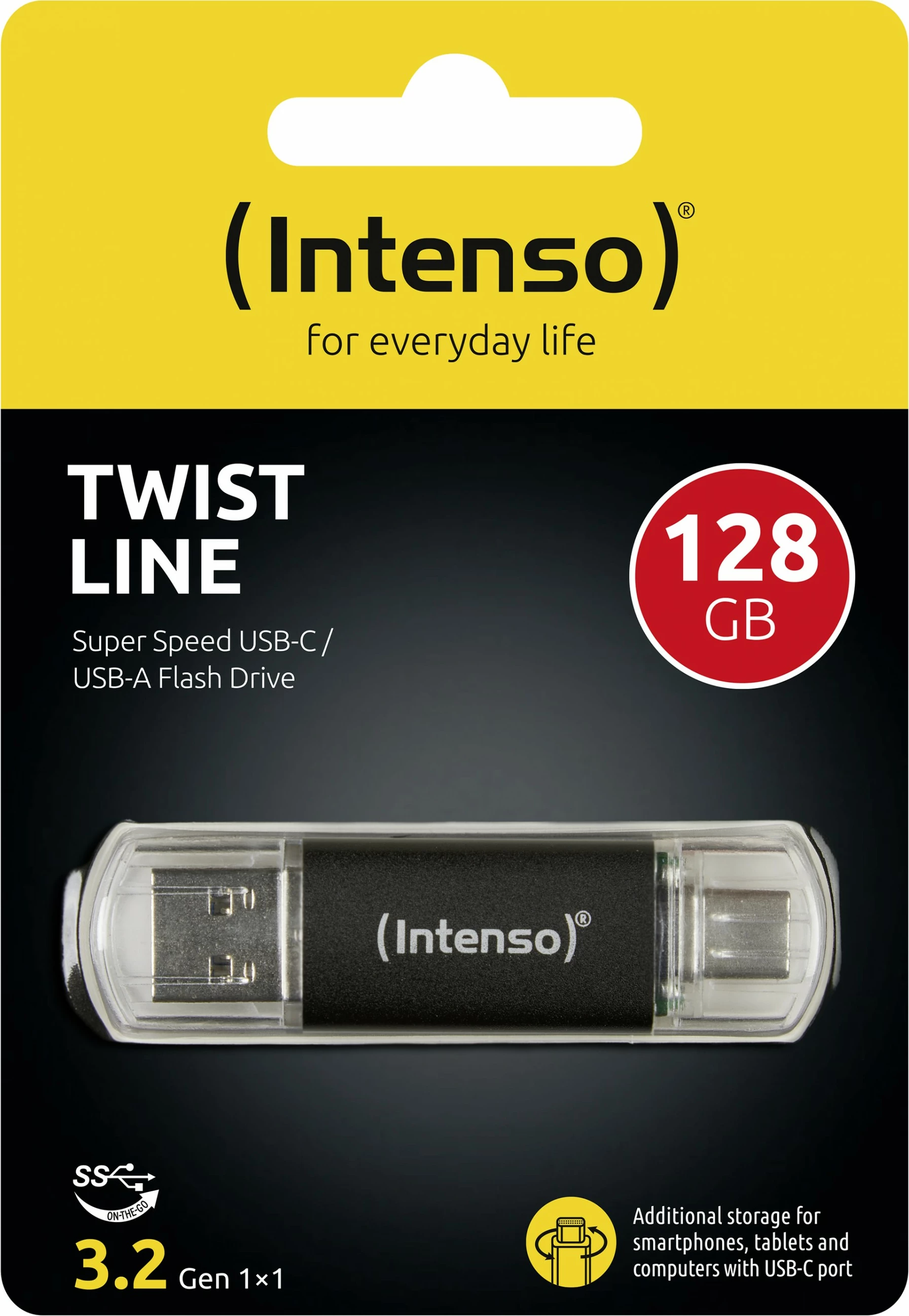 USB ključ 128 GB Intenso, USB Type-A / USB Type-C, antracit USB ključ 128 GB Intenso, USB Type-A / USB Type-C, antracit