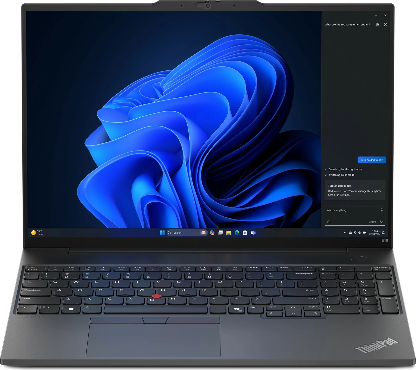 Prenosnik z visoko zmogljivostjo Lenovo ThinkPad E16, 16", AMD Ryzen 5, 16 GB RAM, 512 GB SSD, AMD Radeon Graphics, črn (DE tipkovnica)