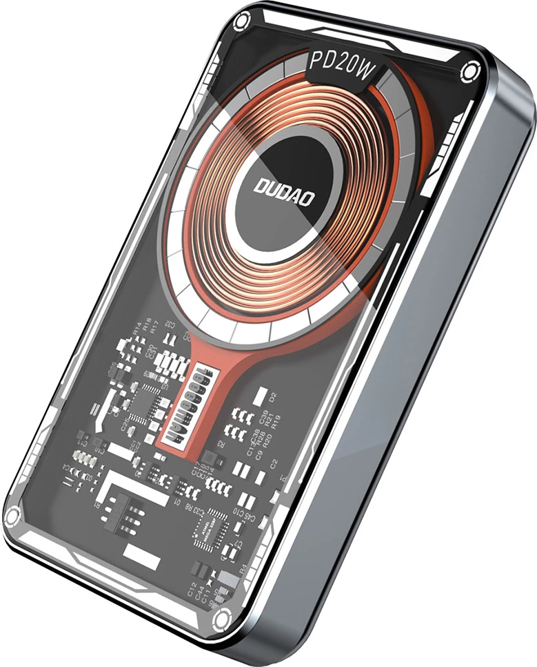 Power bank Dudao TGK1, 10000 mAh, MagSafe brezžično, 20 W, črn