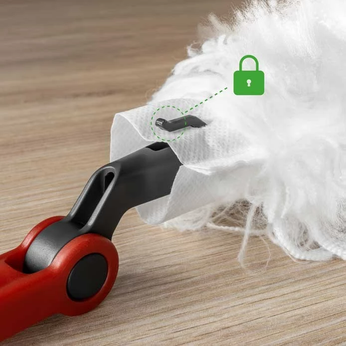 Lopata za prah z dolgim ročajem Vileda Flex&Catch, 1 vložek, rdeča