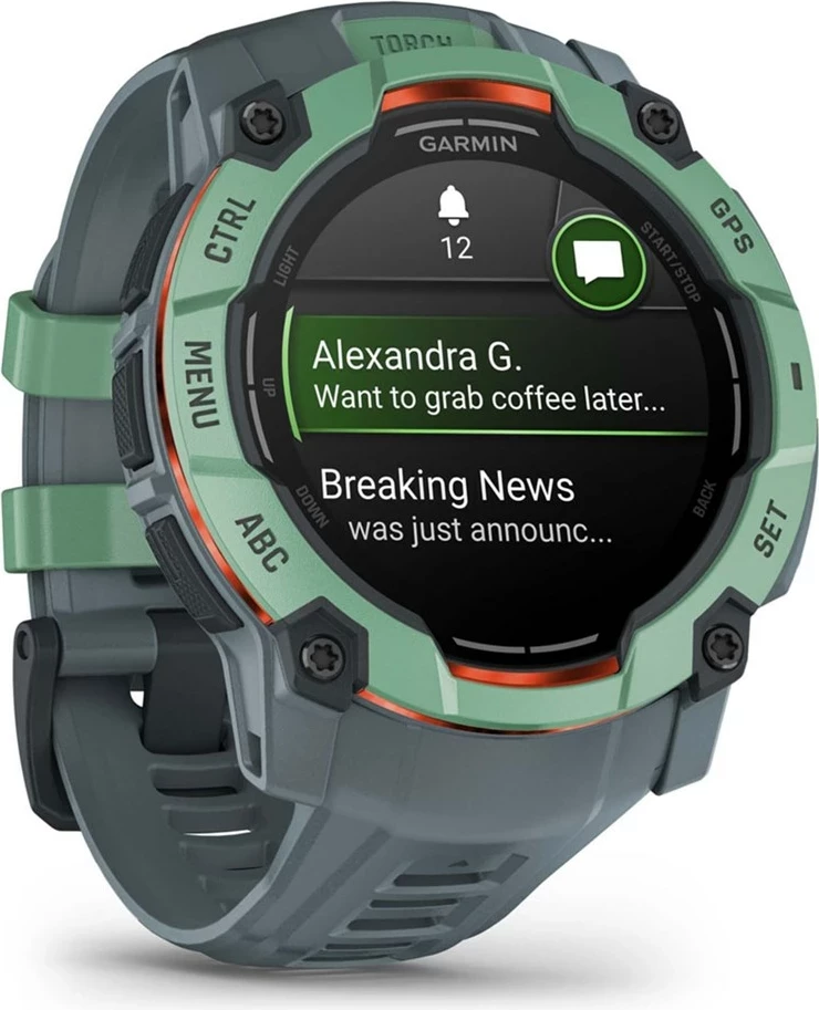 Športna ura Garmin Instinct 3 AMOLED, 50 mm, GPS, silikonski pašček, zelena