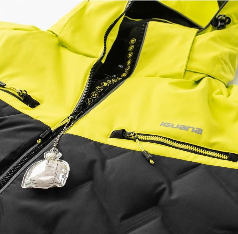 Smučarska jakna za moške Iguana, črno-rumena