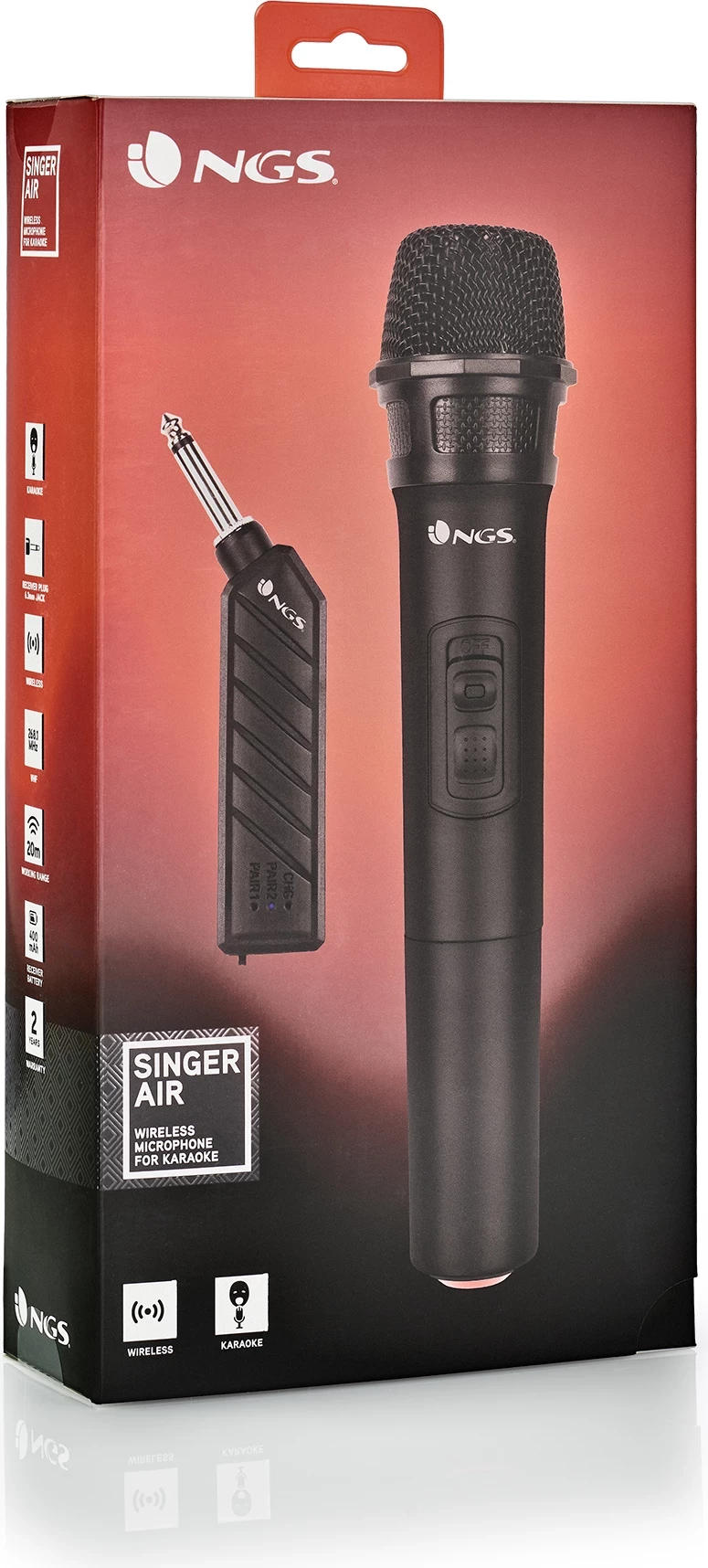 Brezžični dinamični mikrofon Singer Air NGS, črn