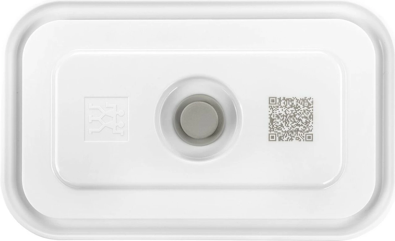 Konzervirna steklena posoda za vakuum Zwilling Fresh & Save 0,9 L, plastičen pokrov, odporna do 180 °C, siva/prozorna