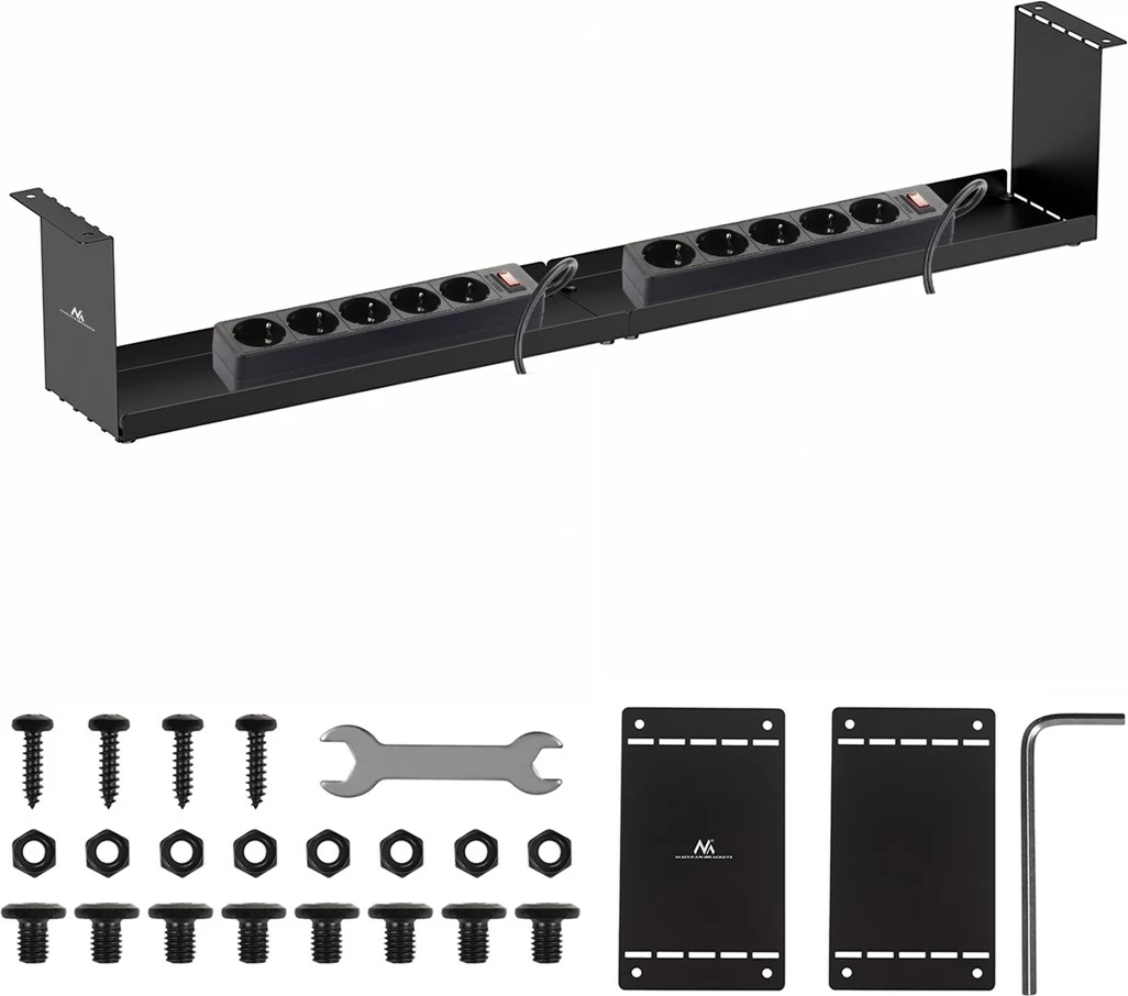 Organizator kablov pod pisalno mizo Maclean MC-107 B, jeklo, črn