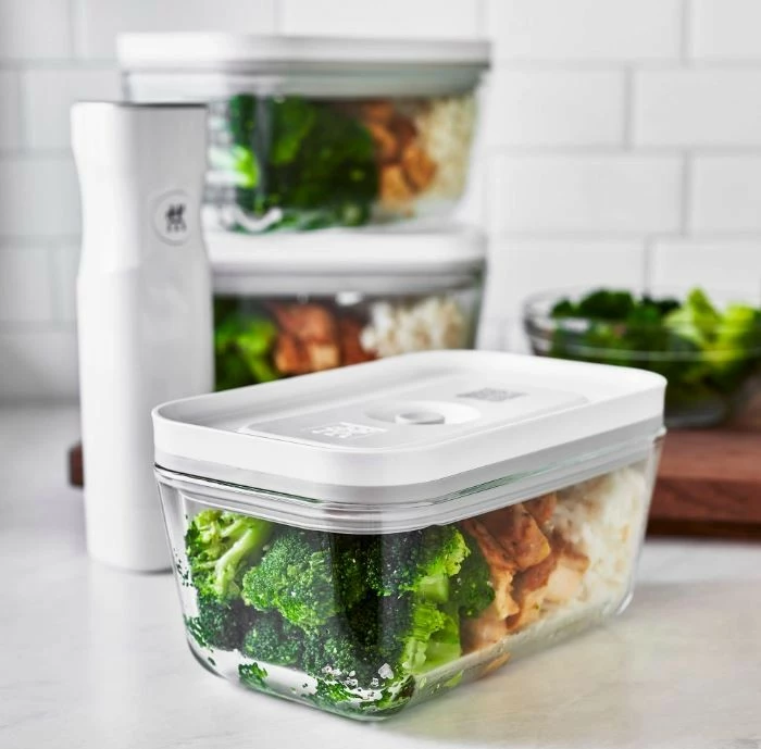 Steklena vakuumska posoda za shranjevanje Zwilling Fresh & Save 36803-200-0, 0,95 L, prozorno-bela, primerna za pečico/mikrovalovno/zamrzovalnik