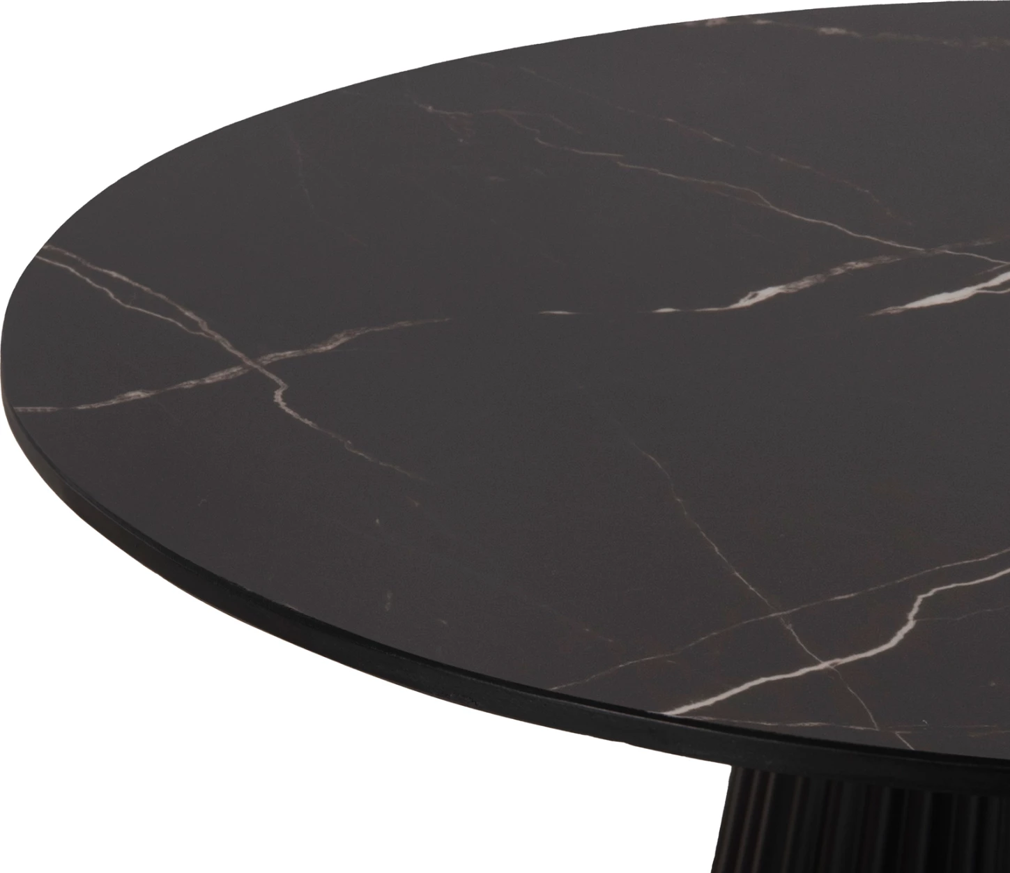 Klubske mizice 2 kosa DIEN FH9926 kovinska podnožja in keramična plošča-črna Φ56&Φ43 cm