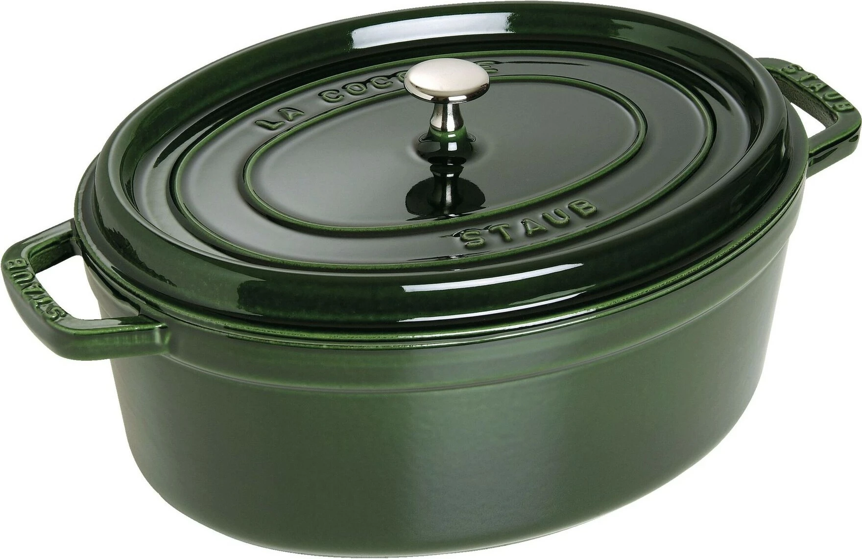 Ovalna ponev La Cocotte Staub 33 cm, litoželezna, emajlirana, zelena