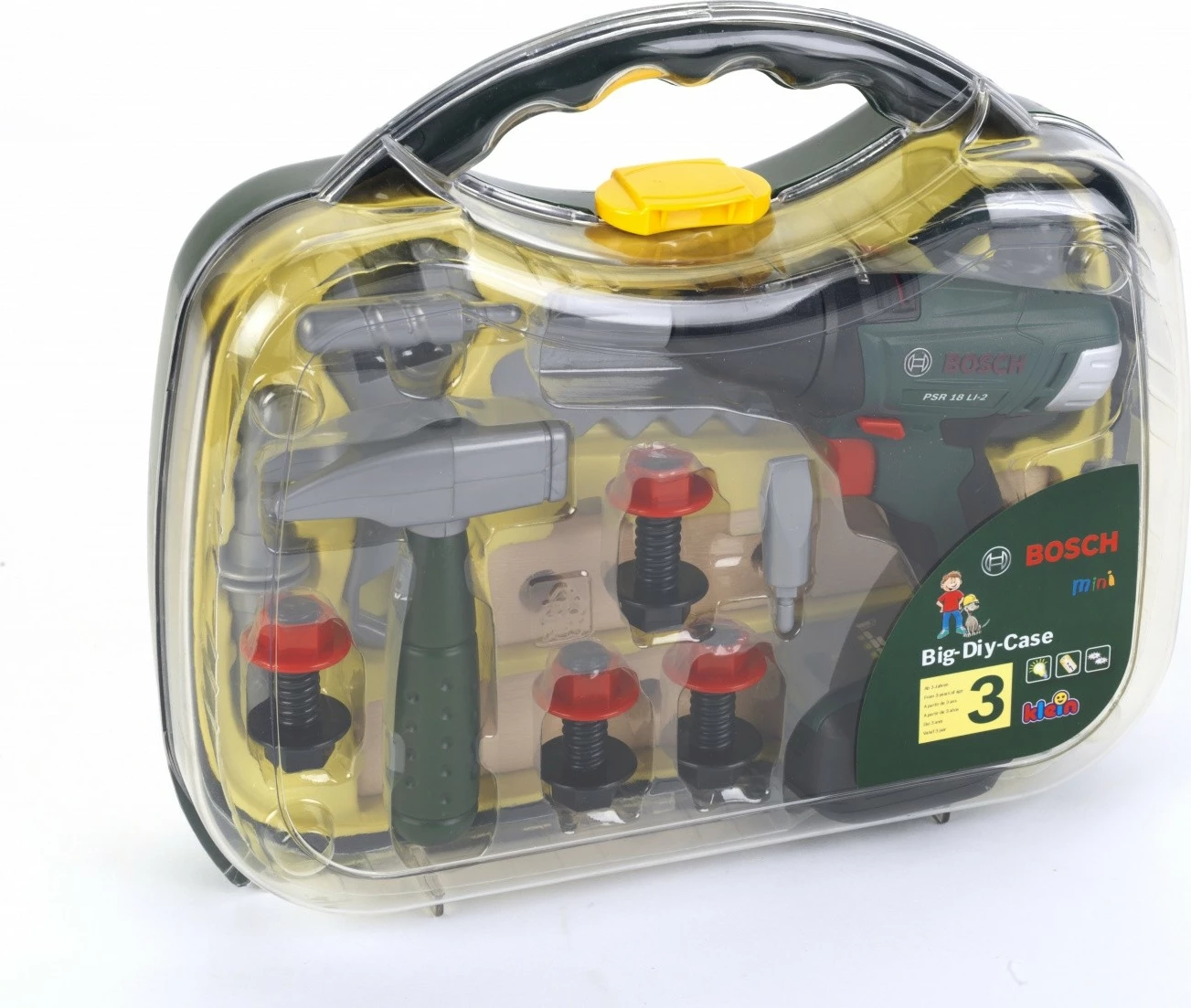 Komplet igralnih orodij z vrtalnikom, Klein Bosch Toolbox, za otroke, sivo/zelena