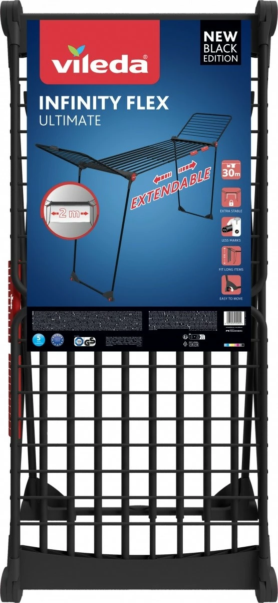 Sušilnik perila Vileda Infinity FLEX Ultimate, 30 m, črn