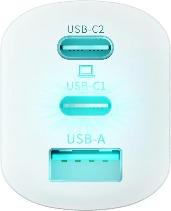 Polnilec 3MK Hyper Charger GaN, 65 W, bel