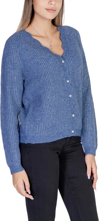 Pleten pulover Vila Clothes, ženske, modra