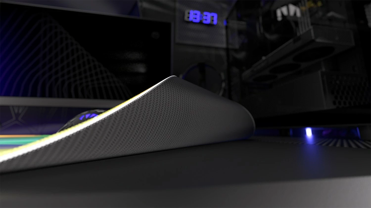 Velik XL podloga za miško Crystal Spectrum, Endorfy, za igralce, mešane barve