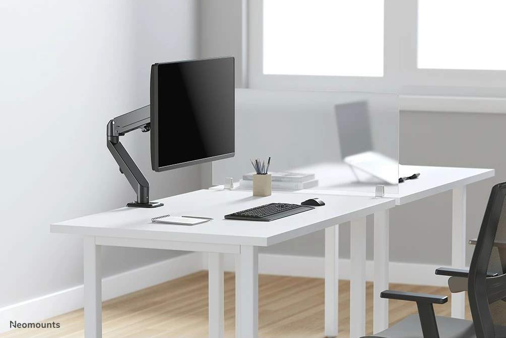 Nastavljiv kroglični nosilec za monitor z gasnim vzmetjo Neomounts DS70-700BL1, 17–27 inčev, s sponko, črn Nastavljiv kroglični nosilec za monitor z gasnim vzmetjo Neomounts DS70-700BL1, 17–27 inčev, s sponko, črn