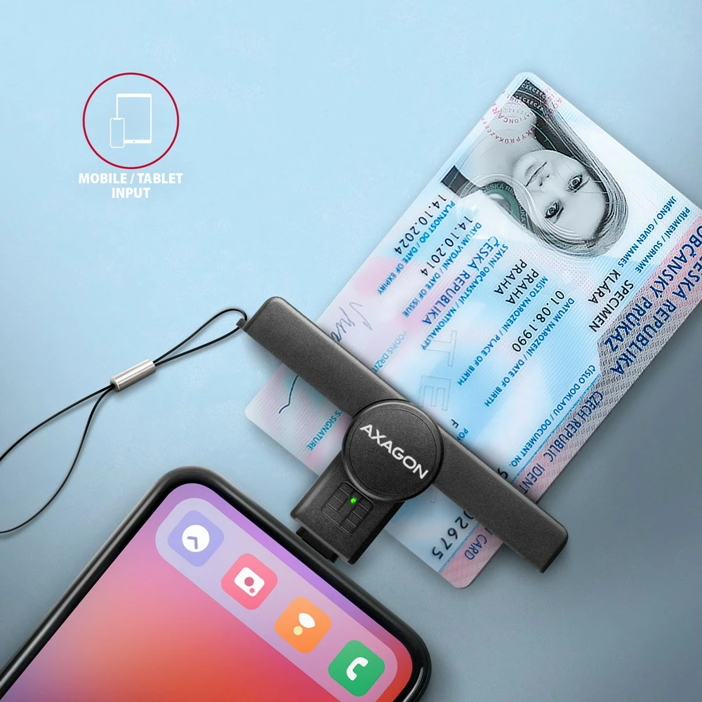 Pameten čitalec kartic AXAGON CRE-SMPC, USB-C, črn Pameten čitalec kartic AXAGON CRE-SMPC, USB-C, črn
