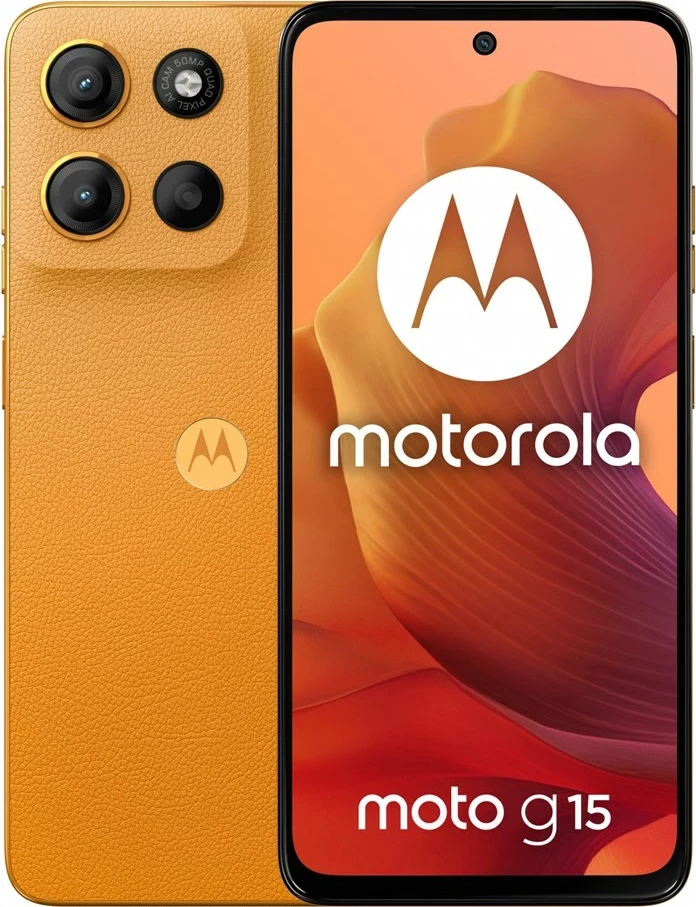Pametni telefon Motorola moto g15, 6,72", Dual SIM, Android 15, 4G, 8 GB RAM, 128 GB, oranžen