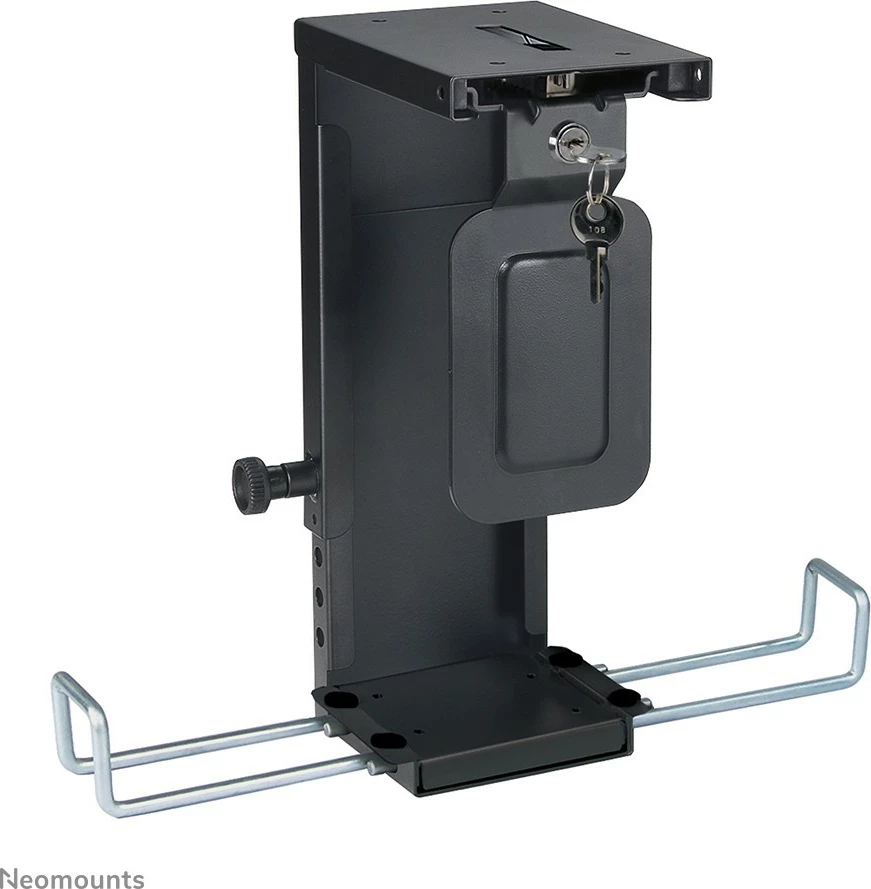 Držalo za ohišje Neomounts CPU-D075BLACK/LK, jeklo, črno, s ključavnico, nastavljivo 200–360 mm, 10 kg Držalo za ohišje Neomounts CPU-D075BLACK/LK, jeklo, črno, s ključavnico, nastavljivo 200–360 mm, 10 kg
